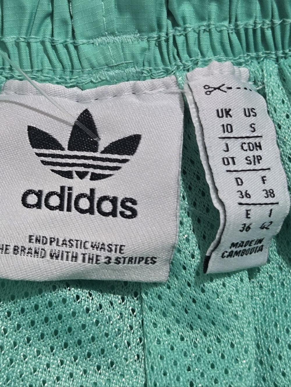 adidas Women's Teal Track Shorts with White Three Stripes - Picture 5 of 6